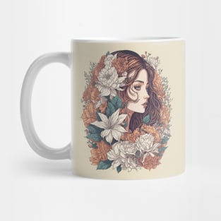 Vintage Floral Girl Mug